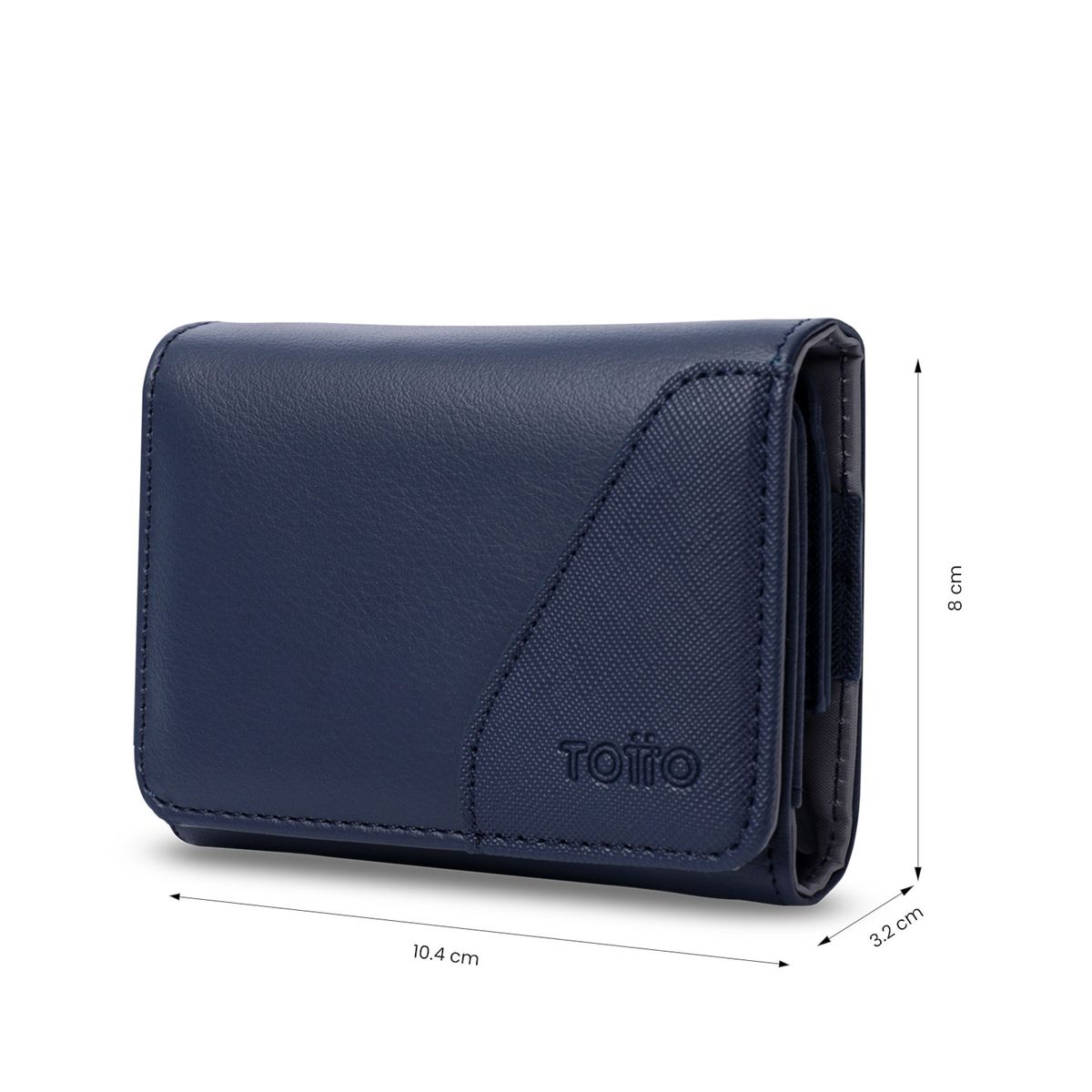 TOTTO - Billetera Totto Hombre Saffiano Sob con RFID Blocker Azul