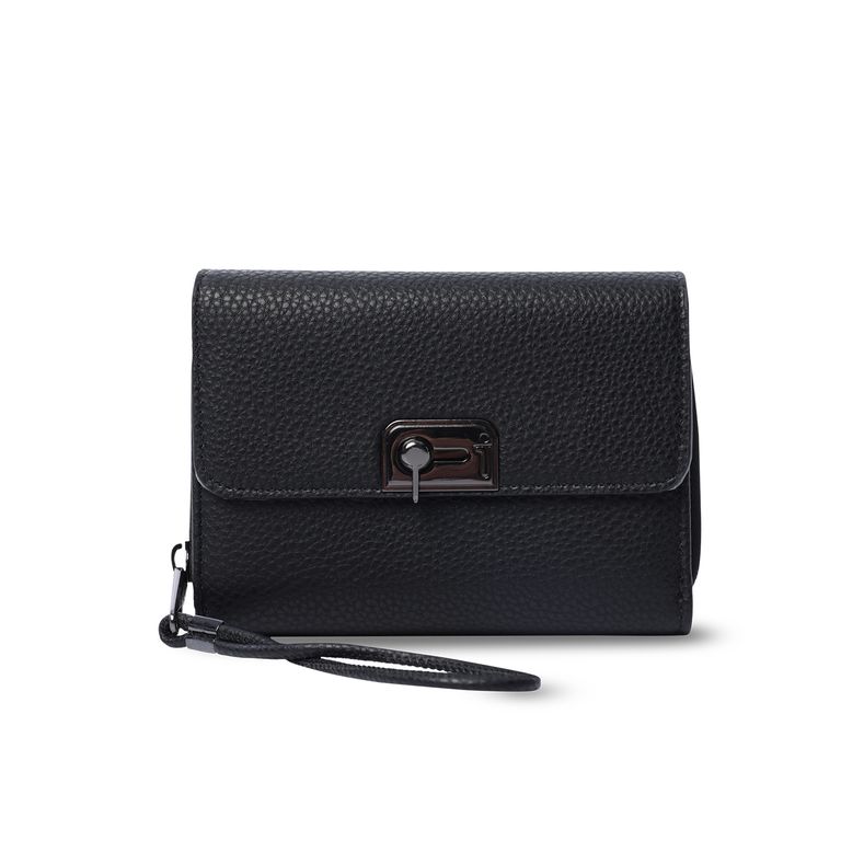 Billetera Smooth Cri Con Rfid Blocker Negro Negro M