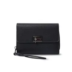 TOTTO - Billetera Mujer Smooth Cri con RFID Blocker Negra