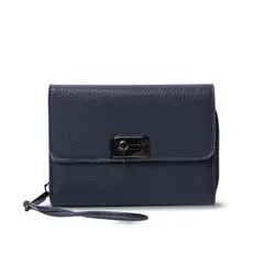 TOTTO - Billetera Mujer Smooth Cri con RFID Blocker Azul