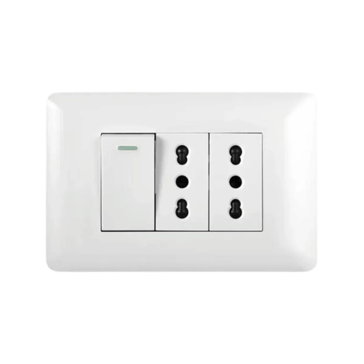 Enchufe Doble Emb 1016A 250V + Interruptor Simple 912 Blanco - Want, marca WANT - Foto Principal
