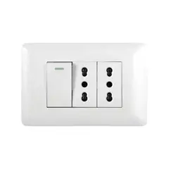 WANT - Enchufe Doble Emb 1016A 250V + Interruptor Simple 912 Blanco -