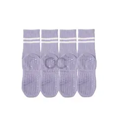 GENERICO - Calcetines Antideslizantes Algodon Yoga Fitness Set 4 Pares
