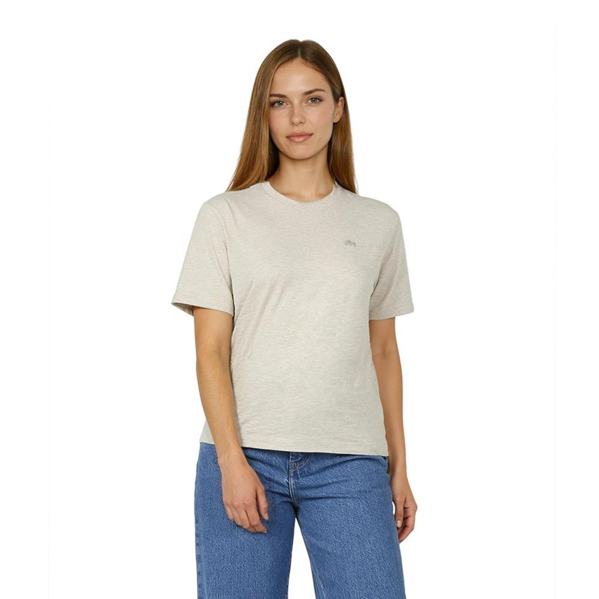 LACOSTE - Polera Algodón Mujer TF7902 Beige Lacoste