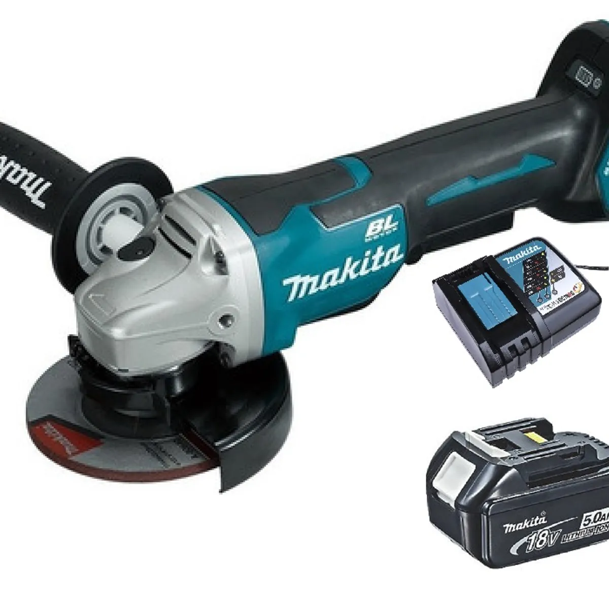 MAKITA - Esmeril Angular 18 Volts 4-1/2'' Hombre Muerto Makita Dga458 (5 Ah)