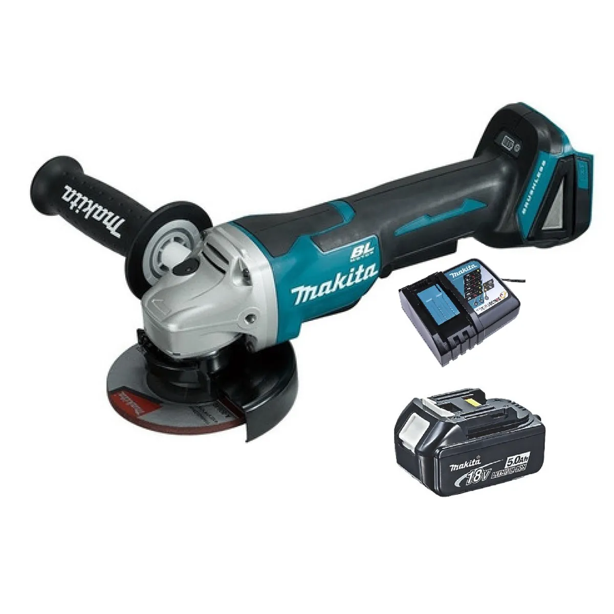 MAKITA - Esmeril Angular 18 Volts 4-1/2'' Hombre Muerto Makita Dga458 (5 Ah)