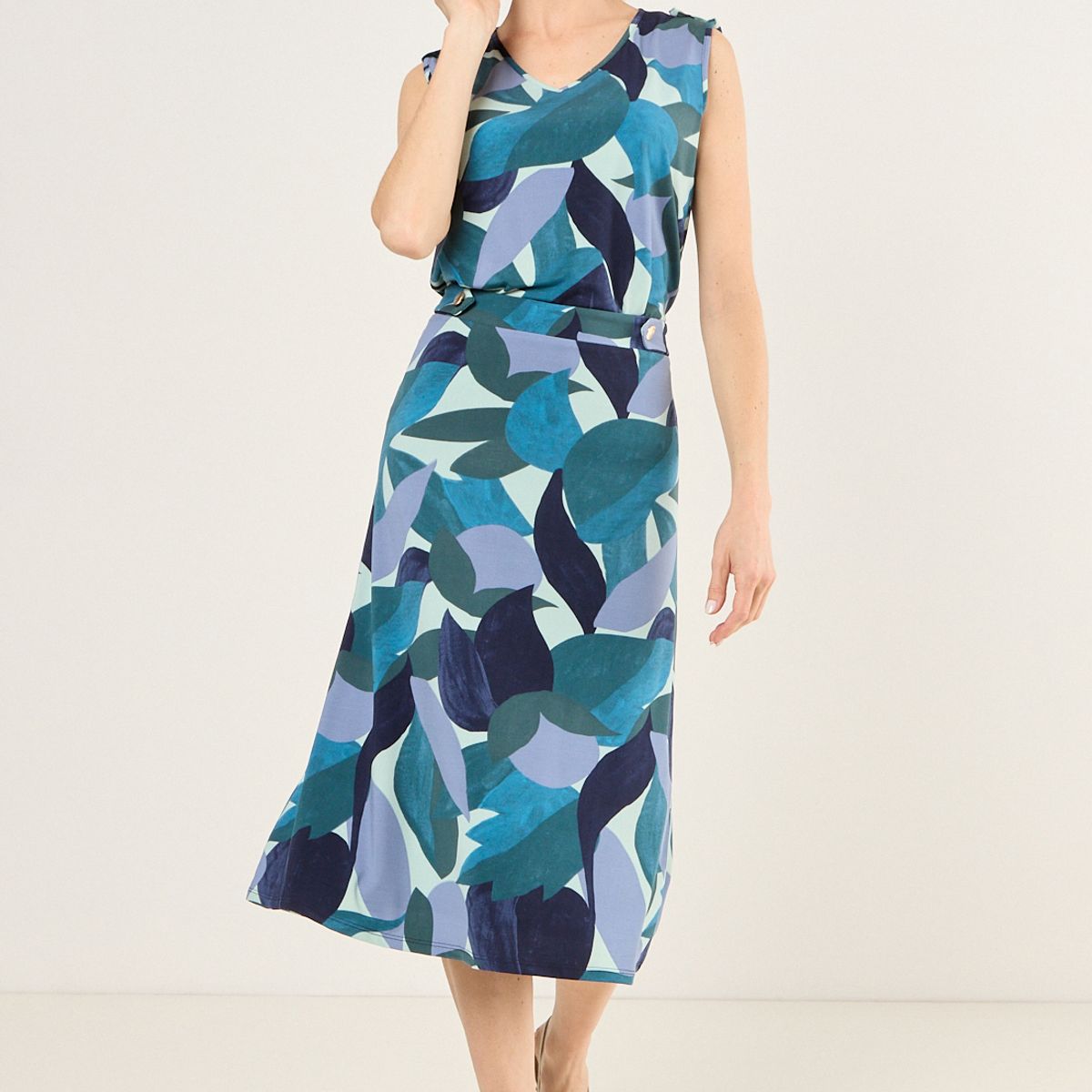 MA GRIFFE - Falda Larga Mujer Azul Magriffe