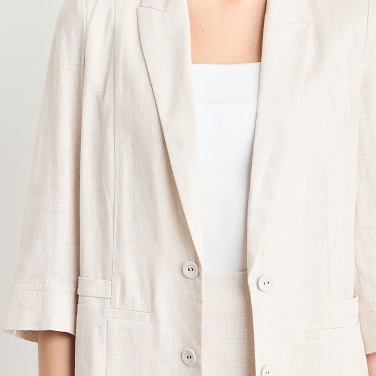 IO - Blazer Liso Mujer Beige Io