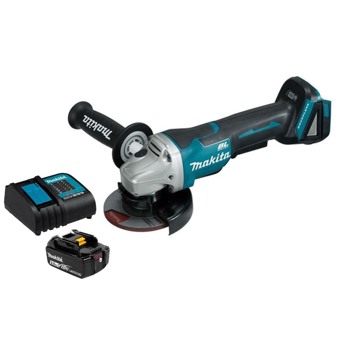 MAKITA - Esmeril Angular 18 Volts 4-1/2'' Hombre Muerto Makita Dga458 (3 Ah)