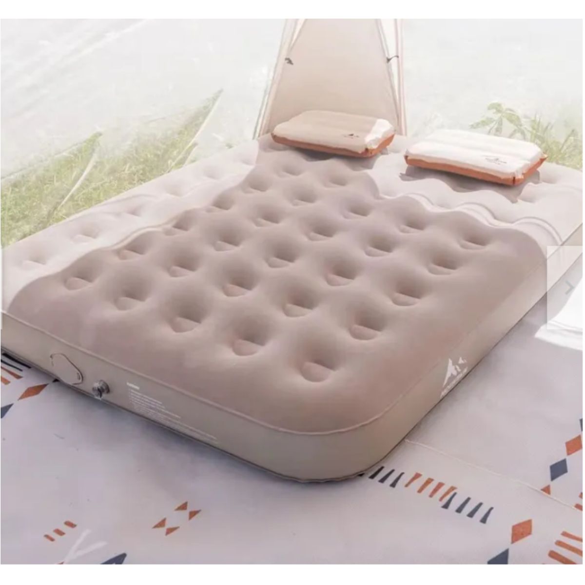 GENERICO - Colchón Inflable 2 Plazas Con Valvula De Aire Color Beige