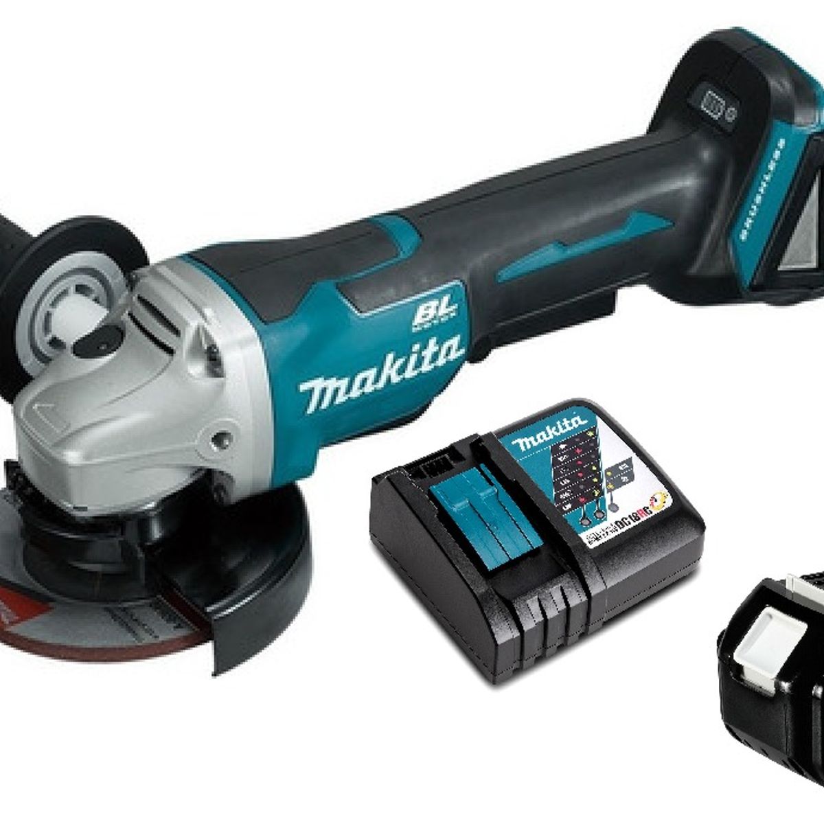 MAKITA - Esmeril Angular 18 Volts 4-1/2'' Hombre Muerto Makita Dga458 (6 Ah)