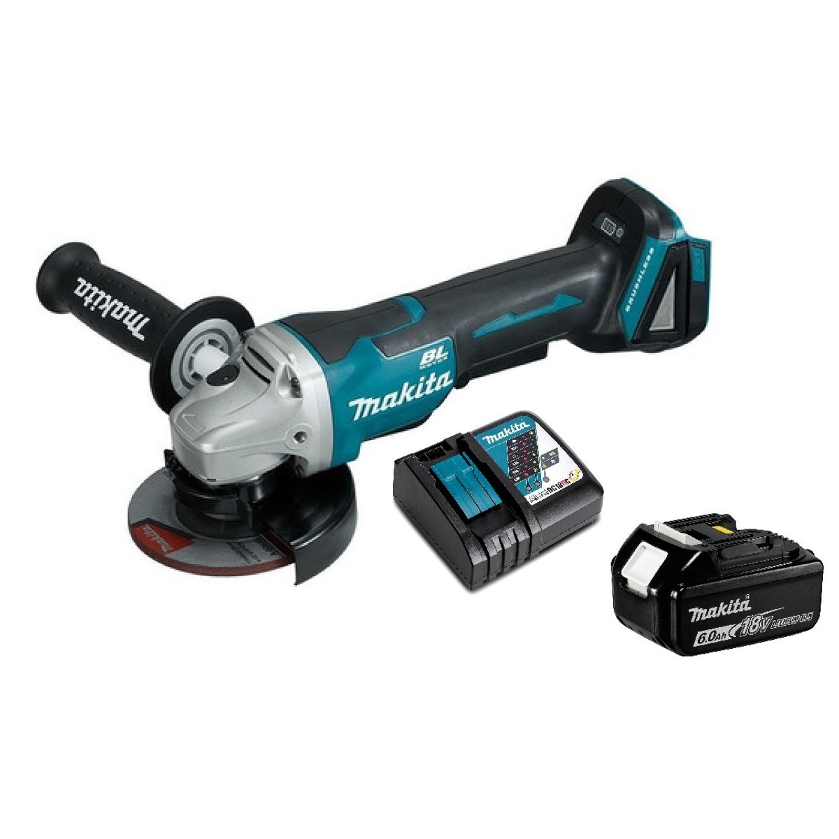 MAKITA - Esmeril Angular 18 Volts 4-1/2'' Hombre Muerto Makita Dga458 (6 Ah)