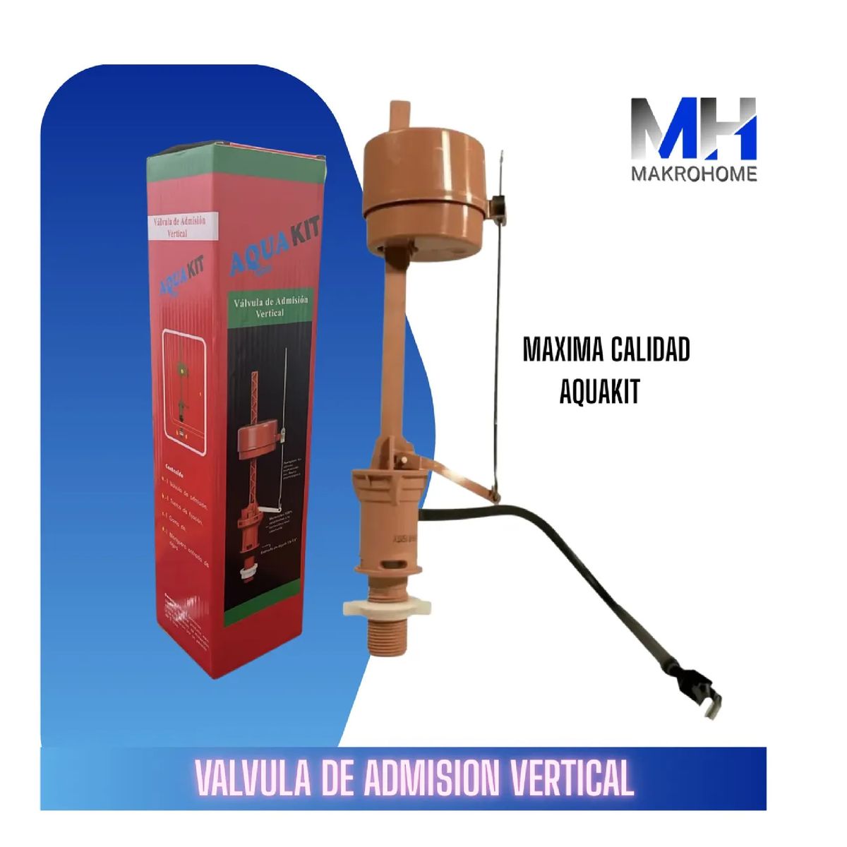 GENERICO - Valvula De Admision Vertical Wc Aquakit 15 16 Llenado Rapido
