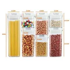 GENERICO - Set De 7 Contenedores Hermeticos De Plastico Cocina Despensa.