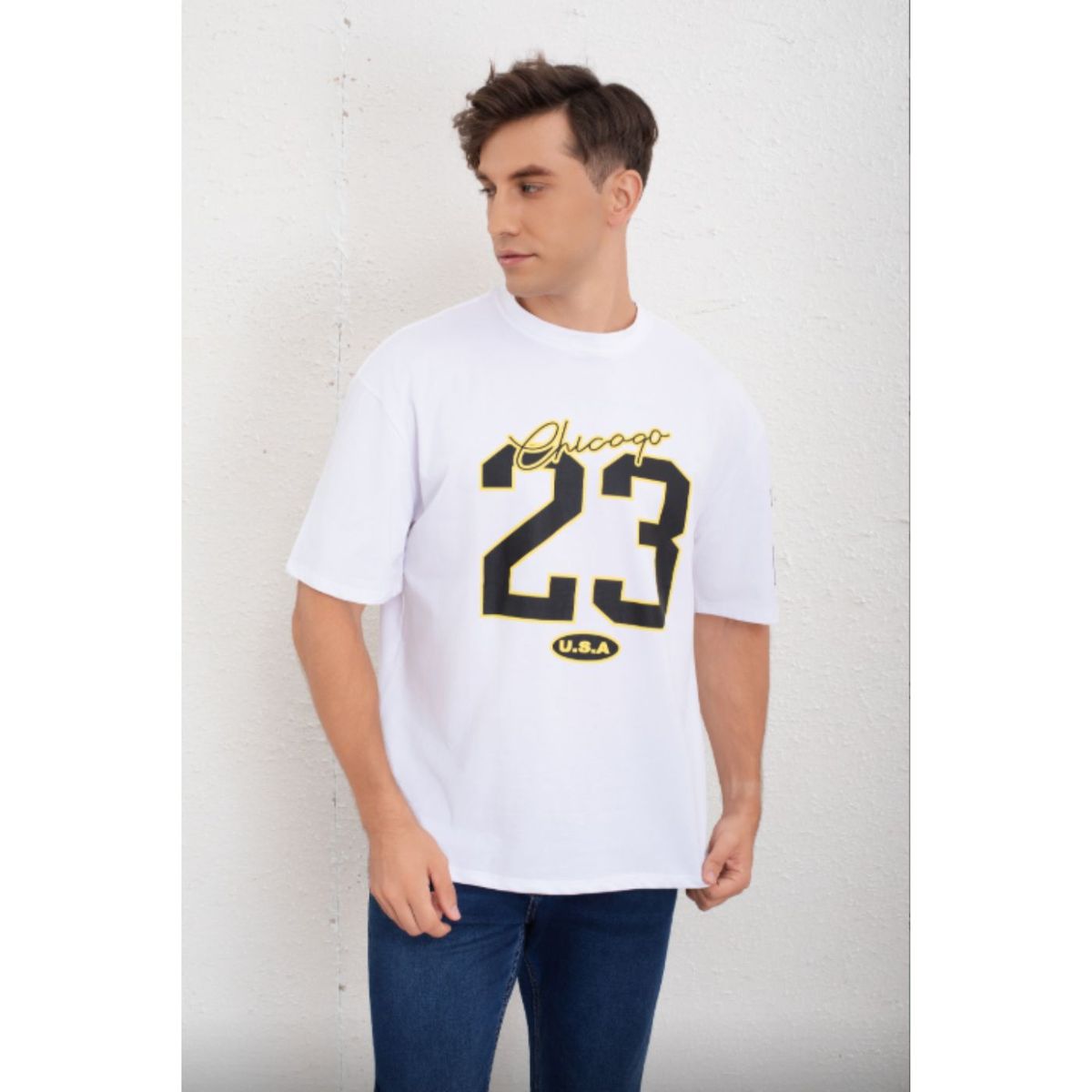 LIKE SHOP - Polera Hombre Oversize Manga Corta Algodon Diseño 8006