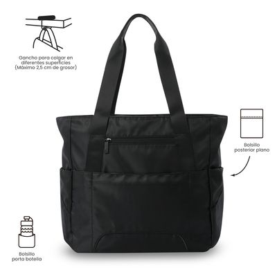 Imagen 2 del producto Cartera Tote Bag Grande Mujer Siena Porta Notebook 13 Negro