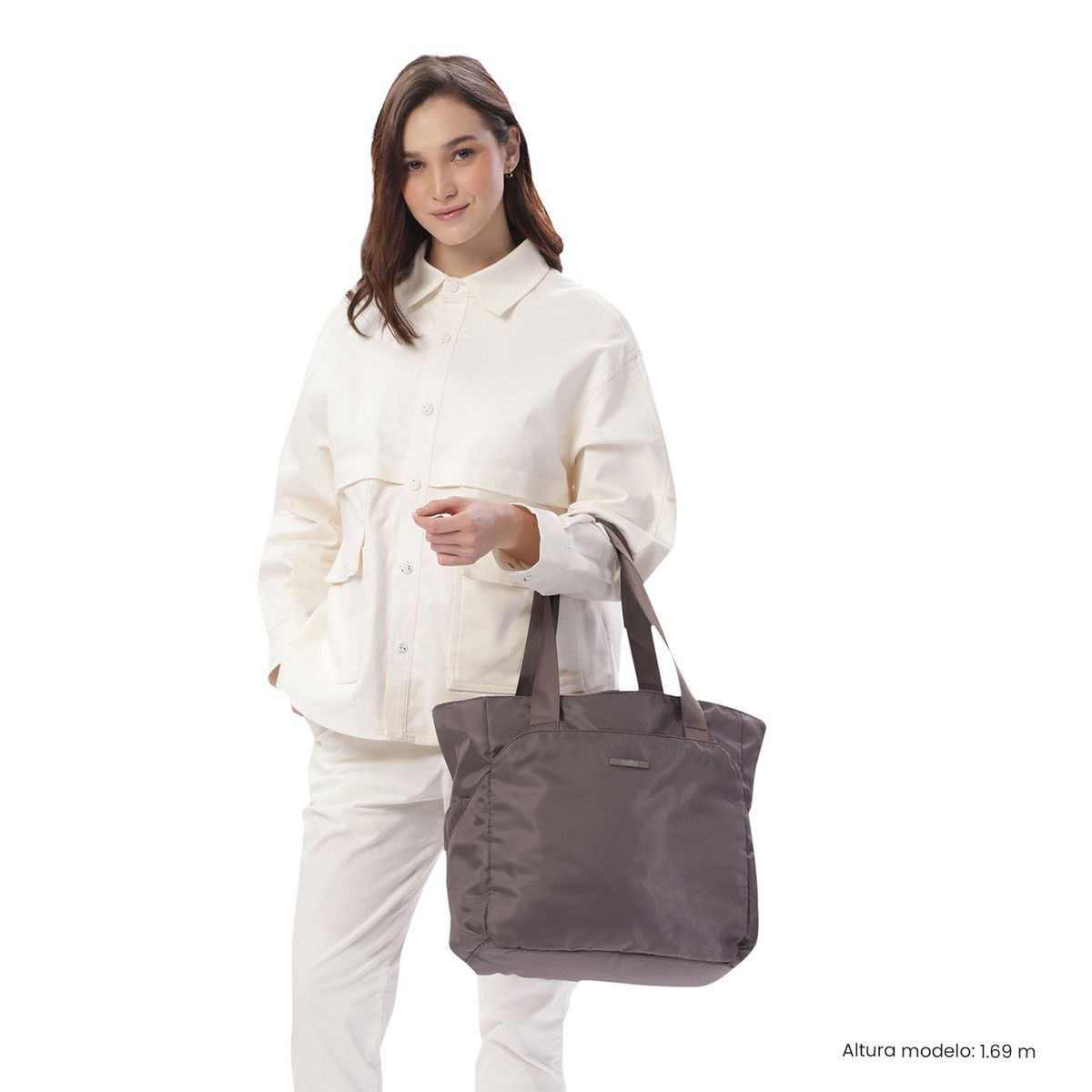 TOTTO - Cartera Tote Bag Grande Mujer Siena Porta Notebook 13 Café Totto