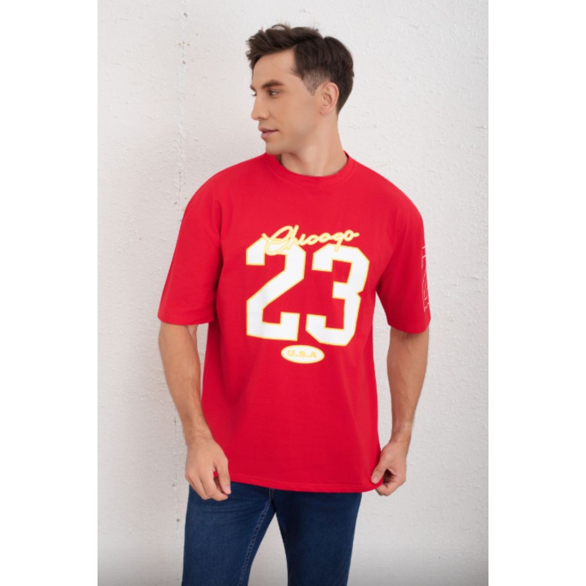 LIKE SHOP - Polera Hombre Oversize Manga Corta Algodon Diseño 8006