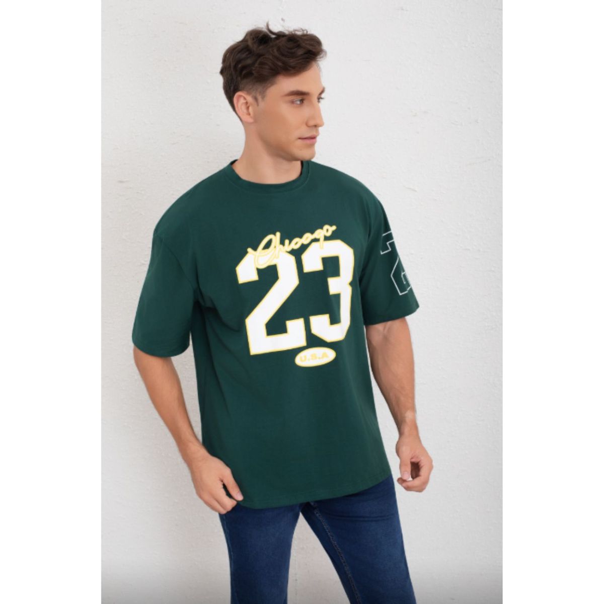 LIKE SHOP - Polera Hombre Oversize Manga Corta Algodon Diseño 8006