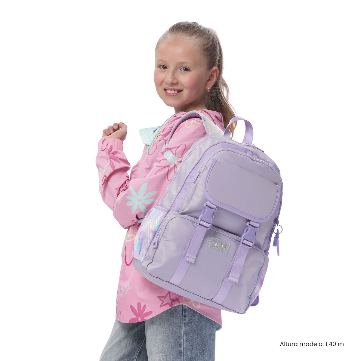 TOTTO - Mochila Niña Cluw Mediano color Gris Totto