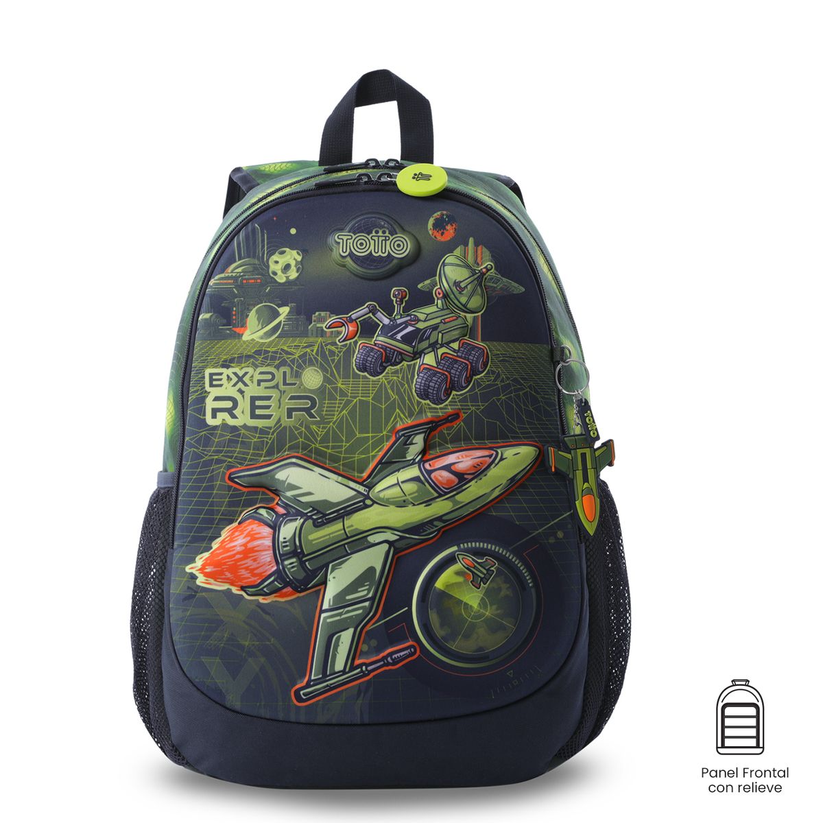 TOTTO - Mochila Niño Explorer Ship Grande Verde Totto