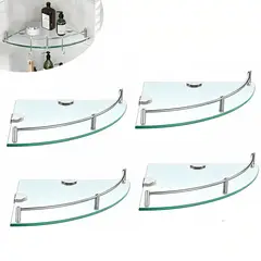 GENERICO - Pack 4 Organizador Repisa Esquineras De Vidrio Ducha Estante
