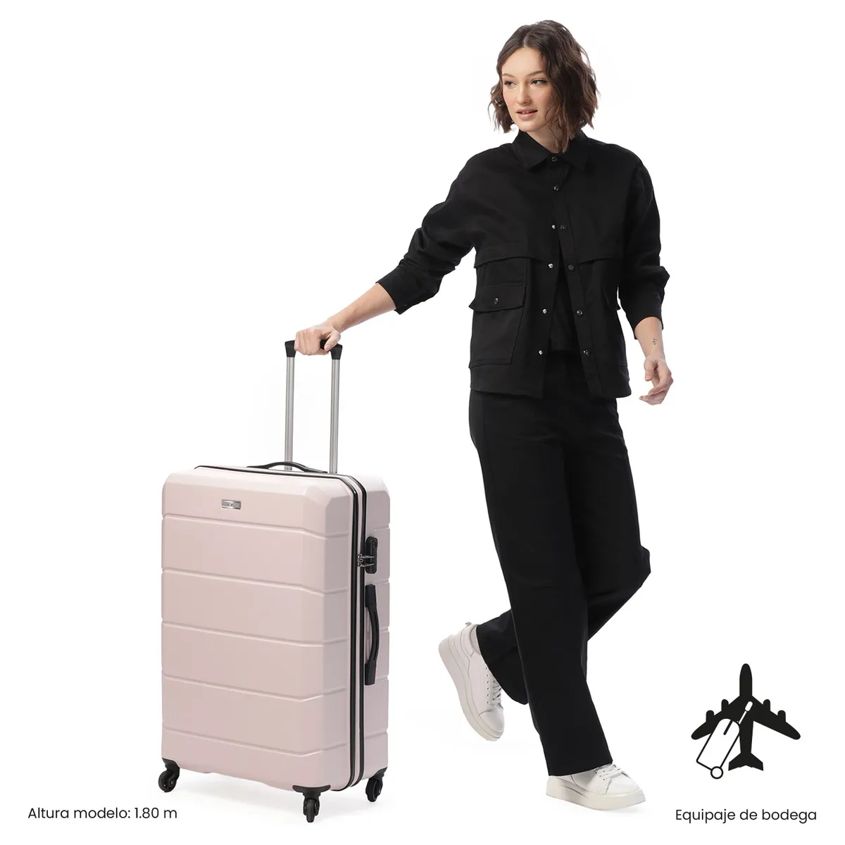 TOTTO - Maleta de Viaje 23 Kg 360 Rayatta Bodega Rosada Totto