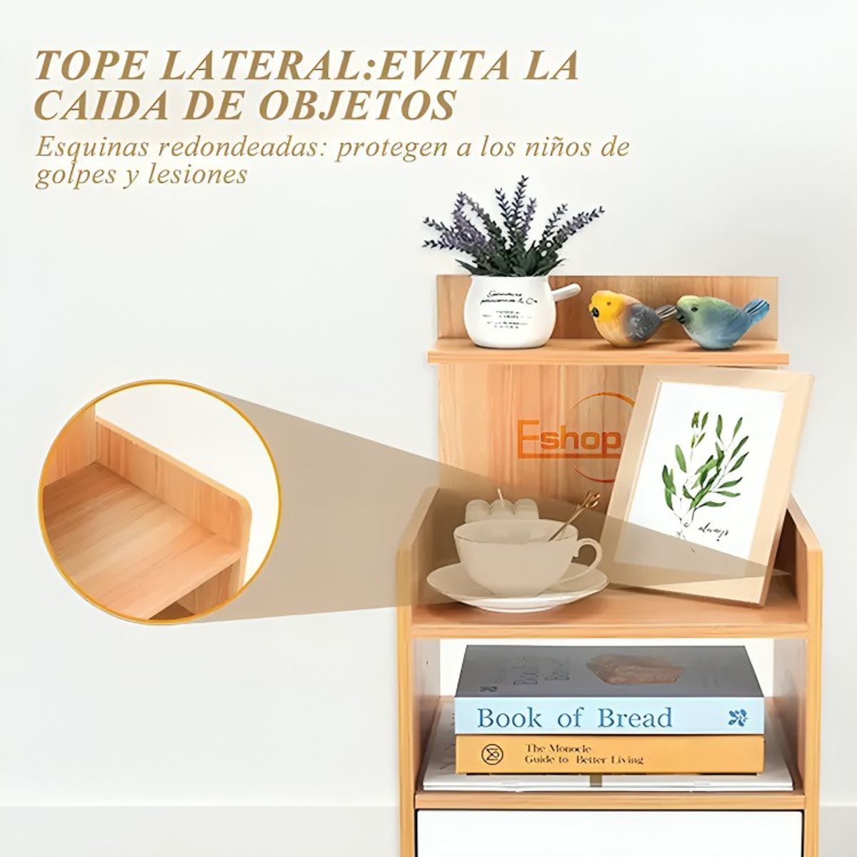 GENERICO - Velador Mesa De Noche 3 Niveles Con Cajon 332660 Cm