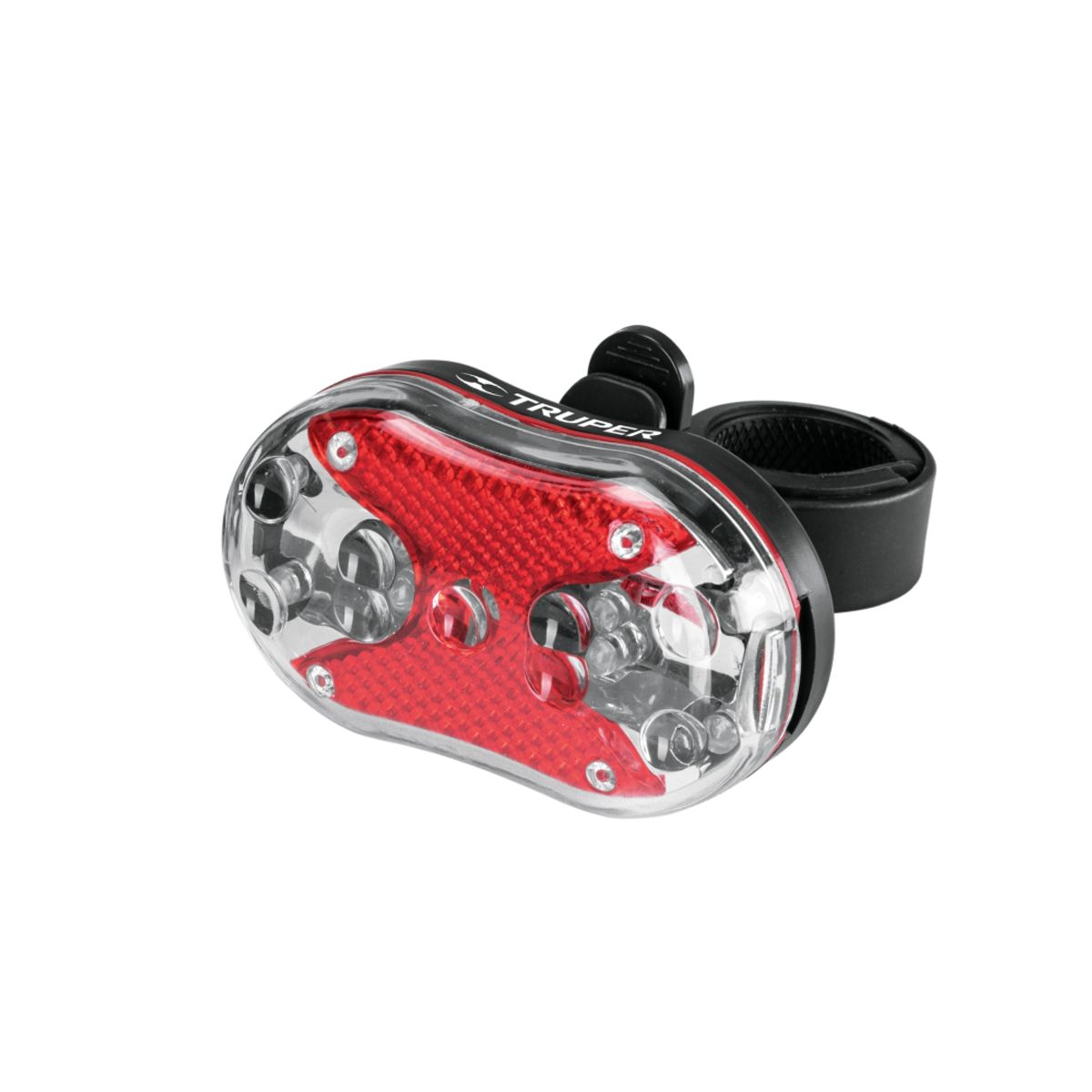 TRUPER - Luz Trasera Bicicleta 9 LED Roja  IPX4 c/6 Modos de Destello y Soporte