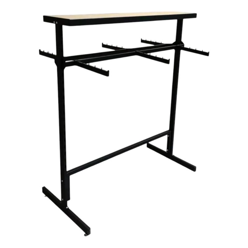 GENERICO - Perchero Exhibidor Metálico con Repisa y Ganchos Gms