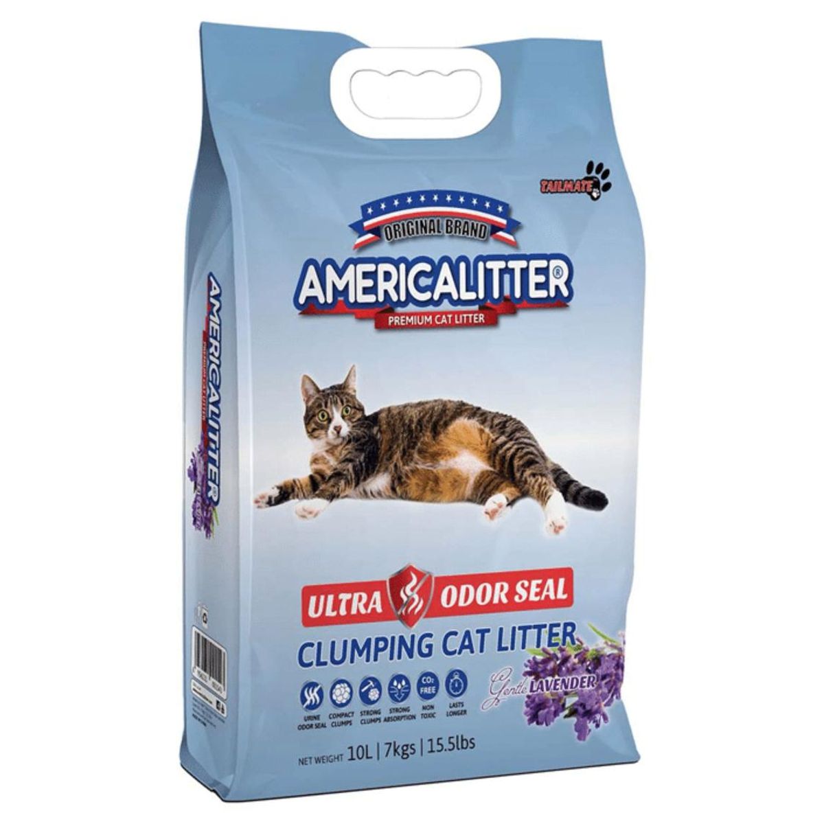 GENERICO - Arena Sanitaria Gatos America Litter Odor Seal Lavanda 15Kg