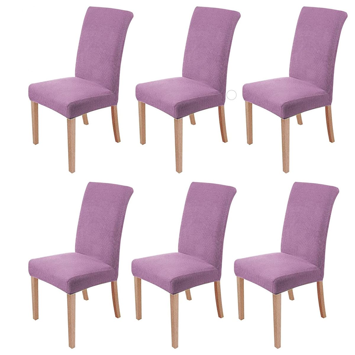 GENERICO - Pack X 6 Fundas Cubre Silla Protectoras Lila Rose Cuadrillé