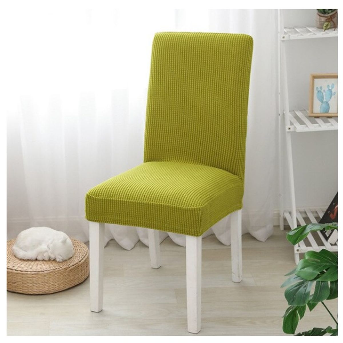 ALMA & DECO - Pack X 6 Fundas Cubre Silla Protectoras Pistacchio Cuadrillé