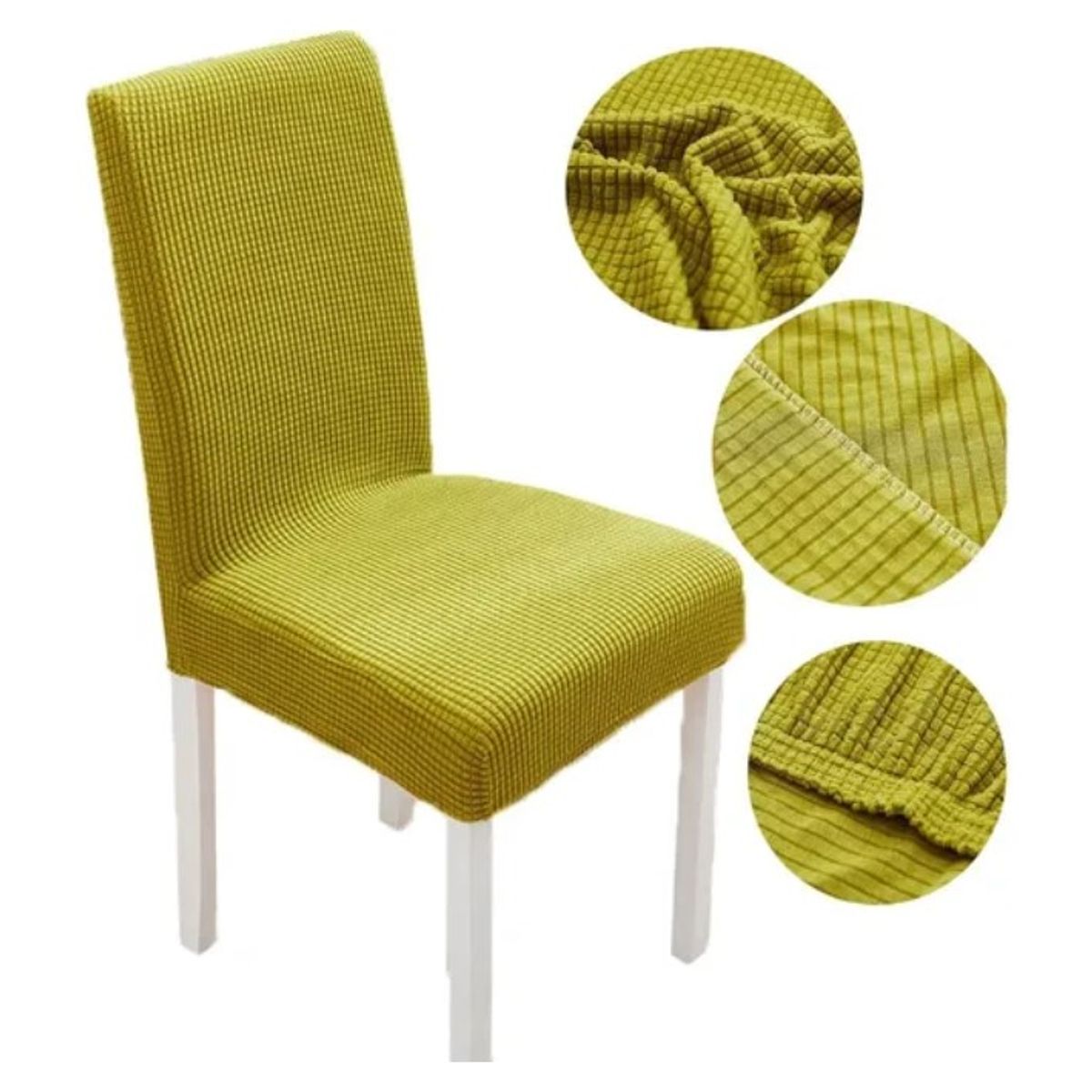 ALMA & DECO - Pack X 6 Fundas Cubre Silla Protectoras Pistacchio Cuadrillé