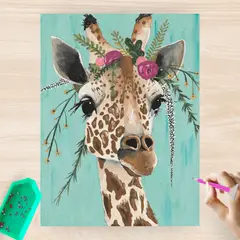 ARTE CONSENTIDO - PINTURA DIAMANTE SIN BASTIDOR DISEÑO JIRAFA