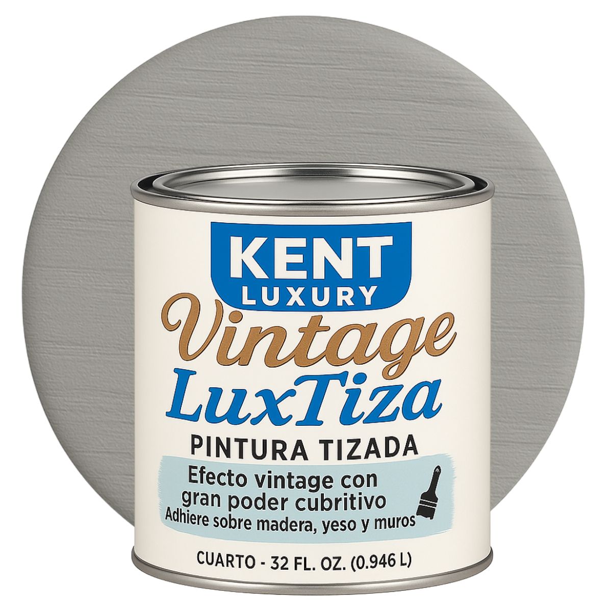 Pintura Tizada Mate – Vintage LuxTiza - 350 G - GRIS CEMENTO, marca KENT - Foto Principal