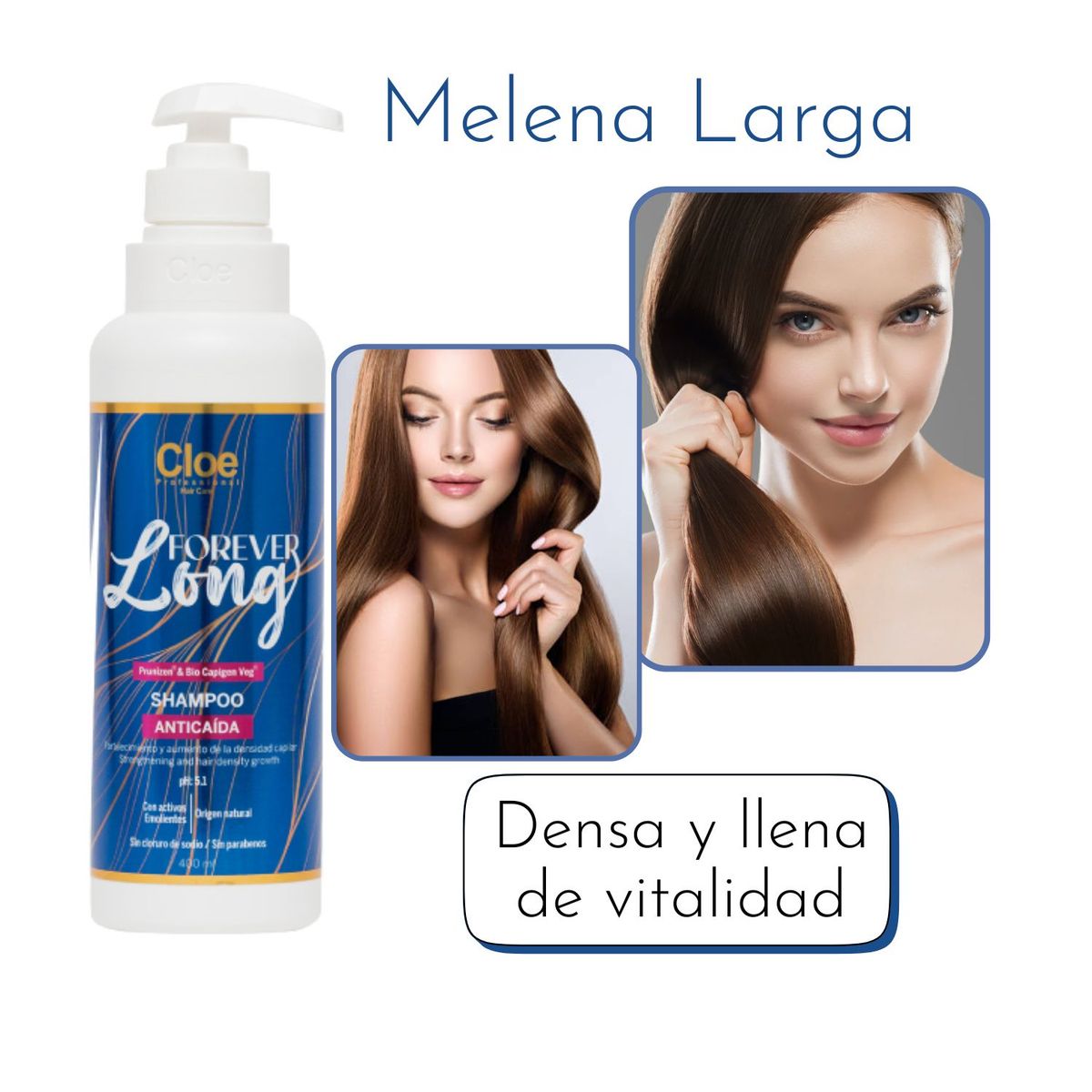 CLOE - Shampo Cloe Forever Long Anticaida 400ml Regeneración Capilar