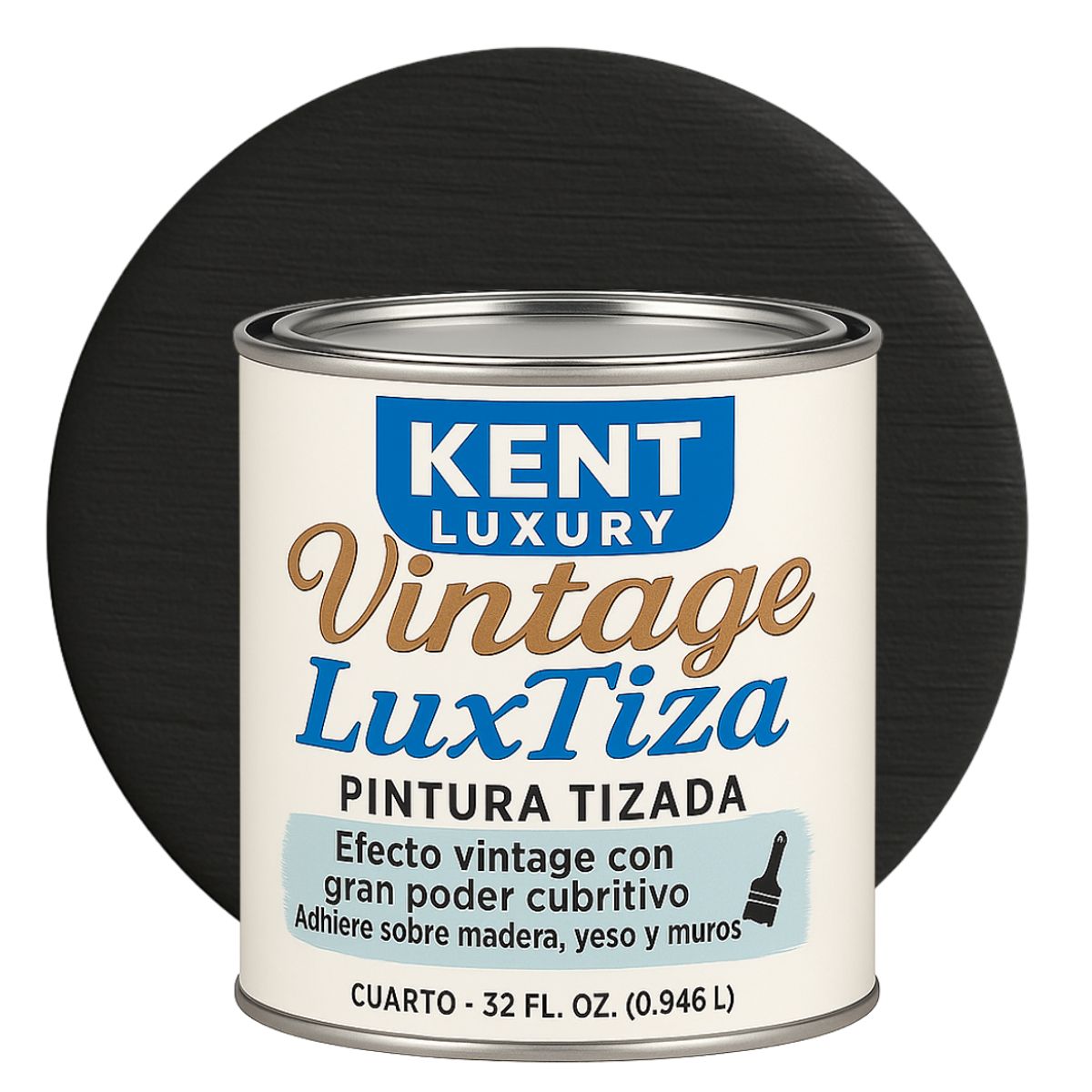 KENT - Pintura Tizada Mate – Vintage LuxTiza - 500 ML - TIZA CARBÓN