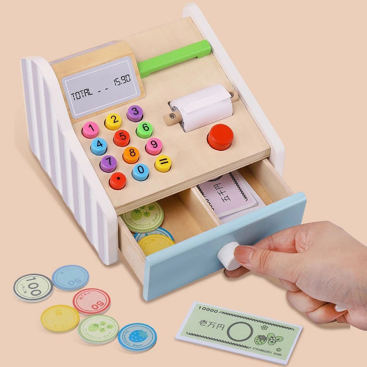 FORM DESIGN - Caja Registradora Infantil de Madera Multicolor Form