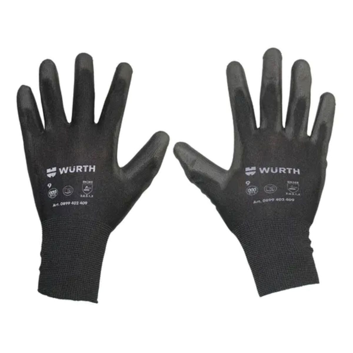 WURTH - Guante Pu Micropor Negro T10 Pack 24 Pares