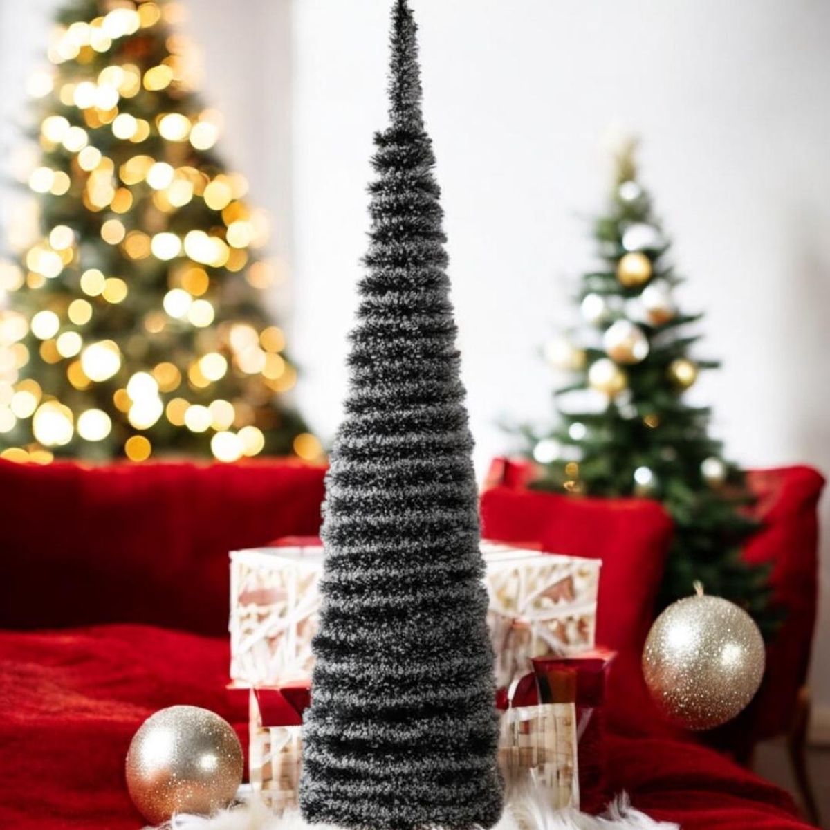 GENERICO - Árbol De Navidad Plegable Espiral Nevado 150 Cm