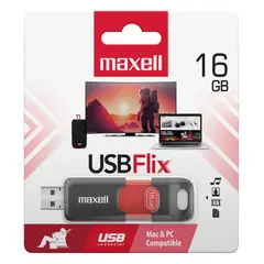MAXELL - FLIX 16 GB + Memoria USB retráctil sin tapa