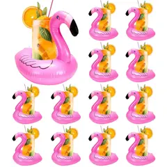 GENERICO - 12 Flotadores Para Vasos Botella Piscina Flamencos