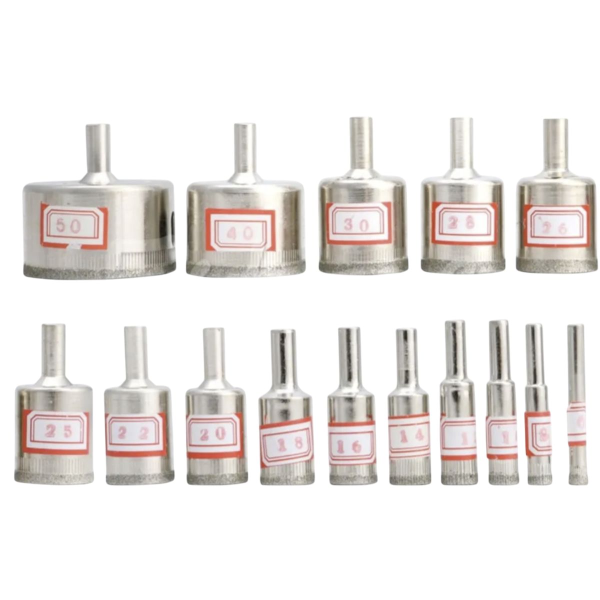 GENERICO - Set 15 Brocas Copa Ceramicos Vidrio Granito Azulejos 6-50mm