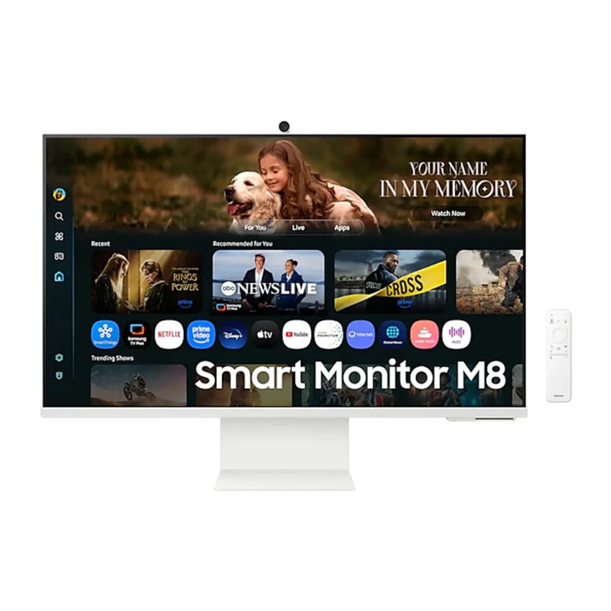 SAMSUNG - Samsung M8 M80F Smart Monitor 32" 4K UHD, 16:9, 400cd, VA, HDR10+, USB-C 65W, Wi-Fi 5, Bluetooth 5.2, Gaming Hub, SmartThings, AI, Blanco