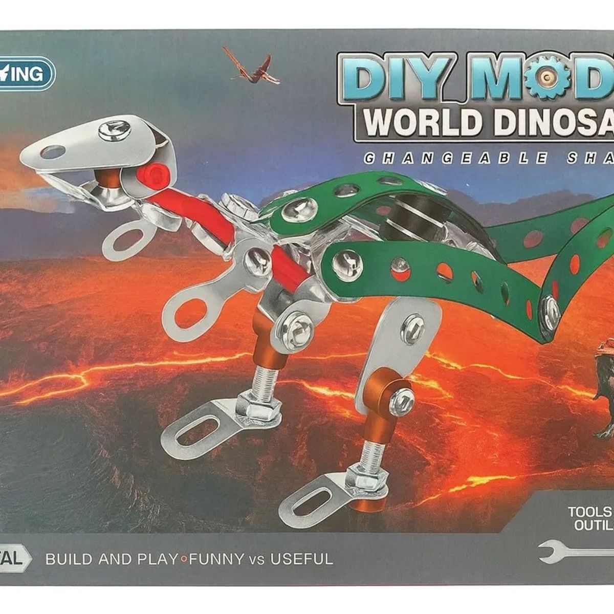 GENERICO - Kit Armable Dinosaurio Metálico 85 Piezas Juguete Educativo
