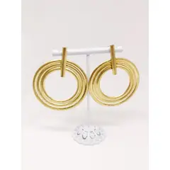 JOYAS GAB - AROS BAÑO ORO AMARILLO TRIPLE CIRCULOS