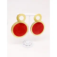 JOYAS GAB - AROS BAÑO ORO AMARILLO CON GAMUZA ROJA