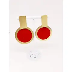 JOYAS GAB - AROS BAÑO ORO AMARILLO CON GAMUZA ROJA