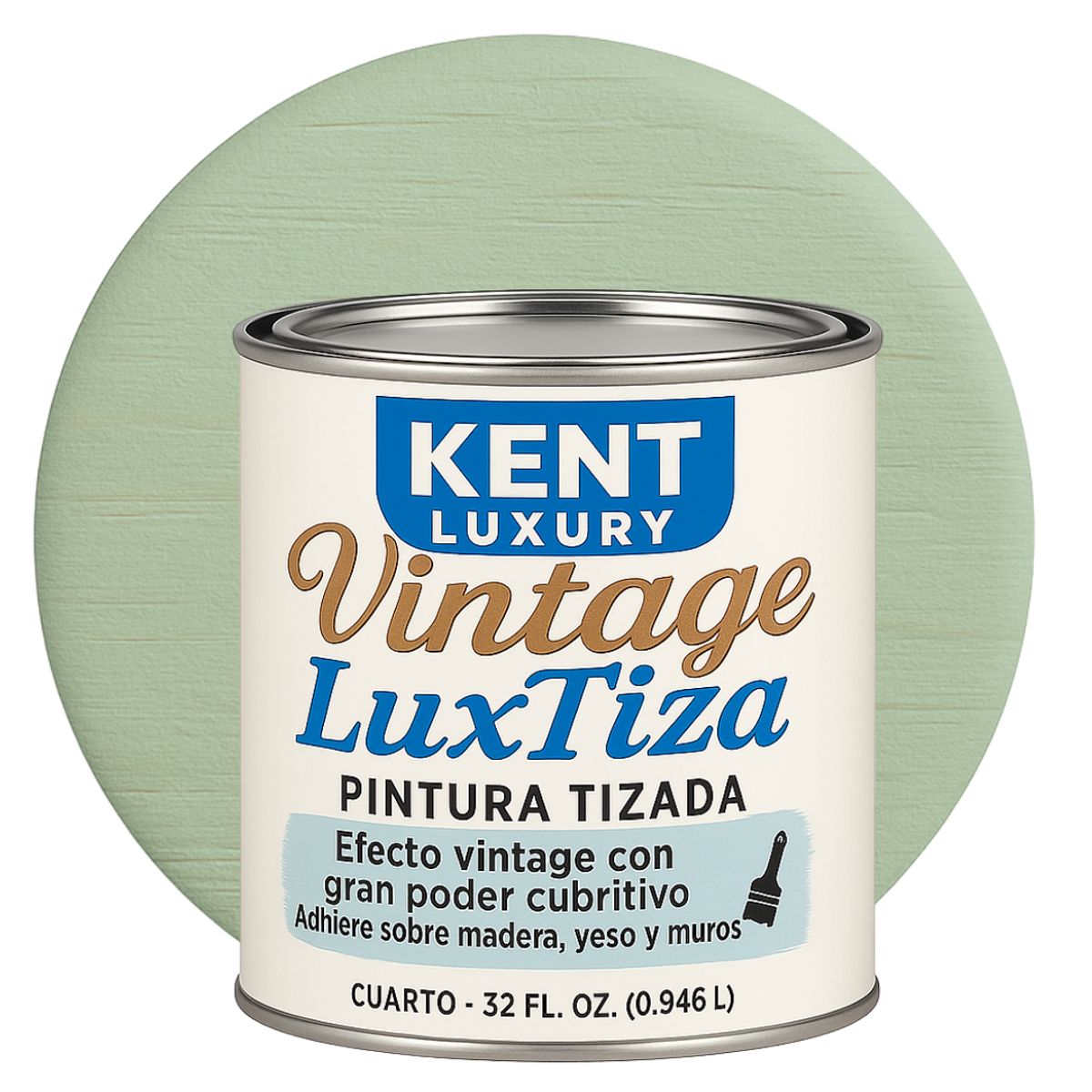KENT - Pintura Tizada Mate  Vintage LuxTiza - 1L - VERDE MENTA